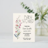 WildeBloem Boho Baby Shower Uitnodiging Briefkaart (Staand voorkant)
