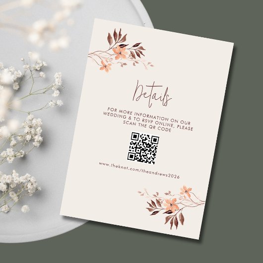 WildeBloem Boho QR Trouwwebsite Informatiekaartje