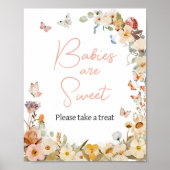 Wildebloem Kleine Vlinder Baby's zijn Schattig Poster (Voorkant)