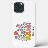 Wildebloem Mama Gesticht Jaar Boho Lettering Case-Mate iPhone Case (Achterkant)