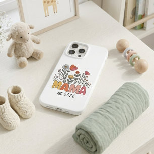 Wildebloem Mama Gesticht Jaar Boho Lettering Case-Mate iPhone Case
