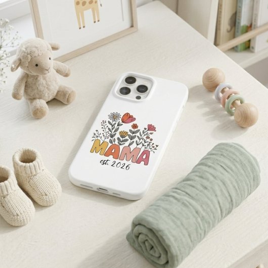Wildebloem Mama Gesticht Jaar Boho Lettering Case-Mate iPhone Case