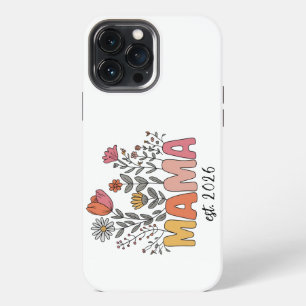 Wildebloem Mama Gesticht Jaar Boho Lettering iPhone 13 Pro Max Hoesje