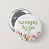Wildebloem mama in wording ronde button 5,7 cm (Voorkant /achterkant)
