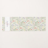 Wildebloem Monogram Naam Waterverf Lilla Wit Yogamat (Achterkant (horizontaal))