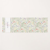 Wildebloem Monogram Naam Waterverf Lilla Wit Yogamat (Voorkant (horizontaal))