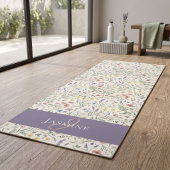Wildebloem Monogramnaam Paarse Waterverf Yogamat