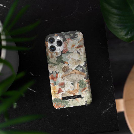 Wildebloem Paddenstoel | Boho Herfst Bos Monogram Case-Mate iPhone Case