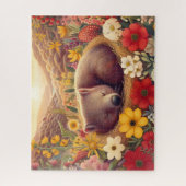 Wildebloem Slapende Wombat Legpuzzel (Verticaal)