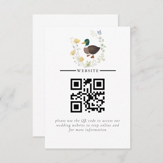 Wildebloem Wilde Eend Huwelijk Informatiekaartje (Voorkant / Achterkant)