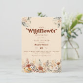 Wildebloemen baby shower uitnodiging (Staand voorkant)