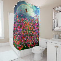 WildeBloemen - Regenbogen Gordijn voor de douche