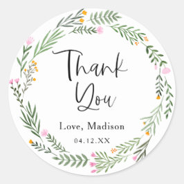 Wildebloementuin Verjaardagsfeestje Bedankt Sticke Ronde Sticker