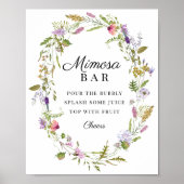 Wildebloementuinfeest Mimosa Bar Bord Poster (Voorkant)