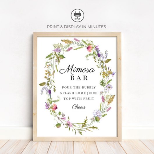 Wildebloementuinfeest Mimosa Bar Bord Poster