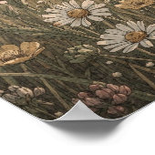 Wildebloemenweide Cottagecore-kunstprint Poster (Hoek)