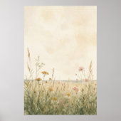 Wildebloemenweide Watercolour Cottagecore Poster (Voorkant)