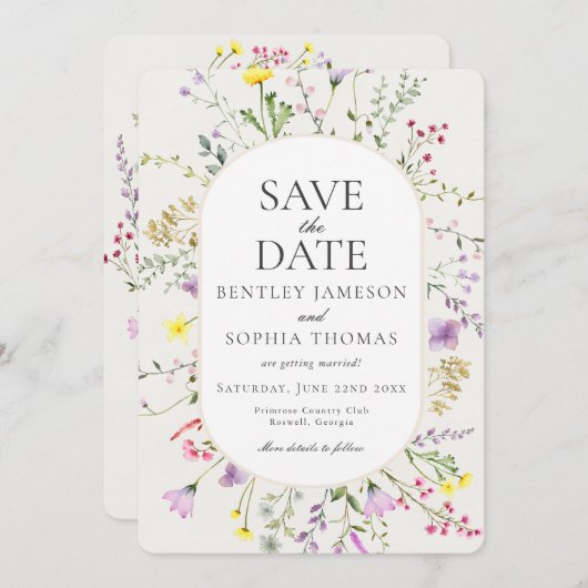 Wildebloemliefde staat in bloei Bewaar de datum Kaart (Voorkant / Achterkant)