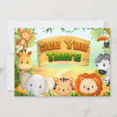 Wildebras - Safari Dieren met Foto Uitnodiging (Achterkant)