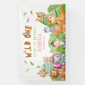 Wildebras Safari Verjaardagsfeestje in het bos Spandoek (Verticaal)