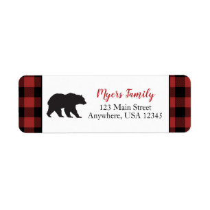 Wildebras Zwarte Beer Rood Buffalo Plaid Etiket