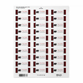 Wildebras Zwarte Beer Rood Buffalo Plaid Etiket (Full Sheet)