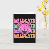 Wildekatten School Mascotte  Kaart (Gele Bloem)