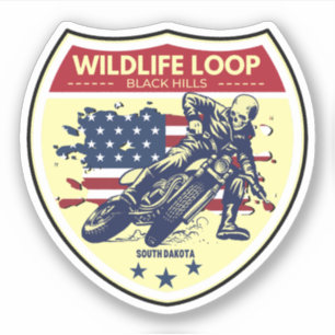 Wildeleven Lusweg motorfiets roadtrip zuid-dakota Sticker
