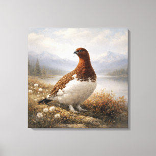 Wildeleven Sneeuwhoen Toendra Landschap Canvas Afdruk