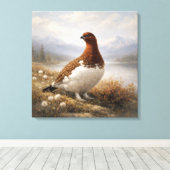 Wildeleven Sneeuwhoen Toendra Landschap Canvas Afdruk (Insitu (Houten vloer))