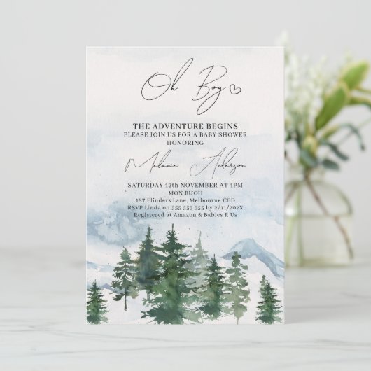 Wilderheid Het avontuur begint Baby shower Kaart (Staand voorkant)