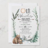 Wilderness Adventure Begins Beer Cub Baby shower Kaart (Voorkant)