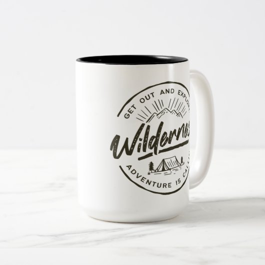 Wilderness Adventure roept Tweekleurige Koffiemok (Voorkant rechts)