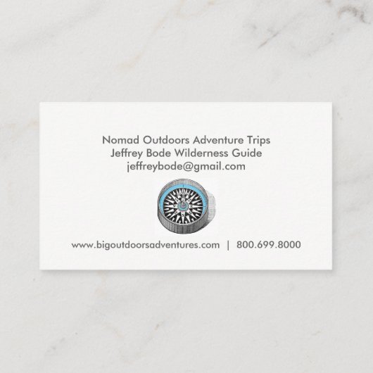 Wilderness Adventure Trip Guide Visitekaartjes (Achterkant)