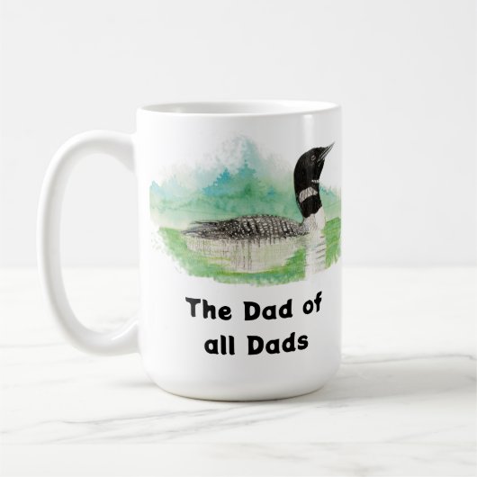 Wilderness Art Common Loon Bird vader van alle vad Koffiemok (Links)