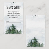 Wilderness Baby shower Luier Raffle invoegen Visitekaartje (Voorkant / Achterkant)