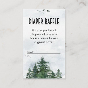 Wilderness Baby shower Luier Raffle invoegen Visitekaartje
