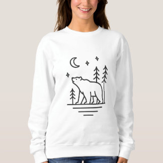 Wilderness Bear Under the Moon Women's Sweatshirt