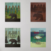 Wilderness Beer en Vist buitenliefhebbers Muurkunst Sets (Voorkant)