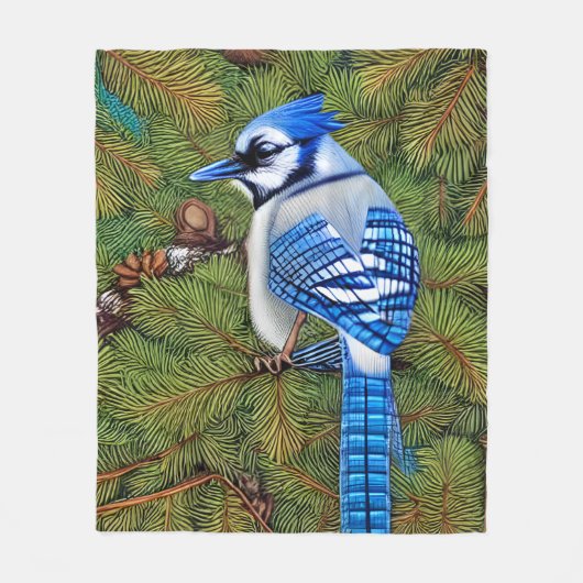 Wilderness Blue Jay Fleece Deken (Voorkant)