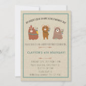 Wilderness, Boho Beren Verjaardagsfeestuitnodiging Kaart (Voorkant)