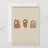 Wilderness, Boho Beren Verjaardagsfeestuitnodiging Kaart (Achterkant)