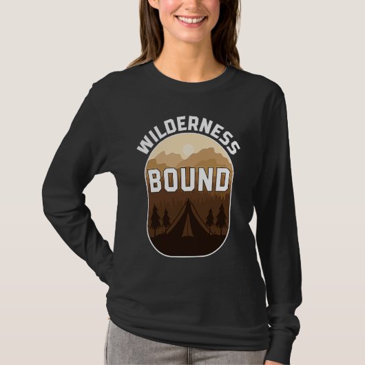 Wilderness Bound Outdoor Hiking and Camping Fun T-shirt (Voorkant)