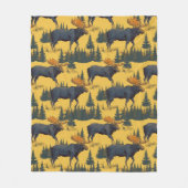 Wilderness Bull Moose Foraging The Forest Fleece Deken (Voorkant)
