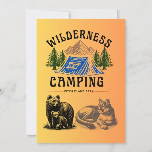 Wilderness Camping - Pitch It en Bid Feestdagenkaart (Voorkant)