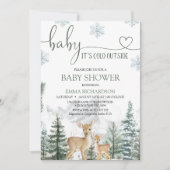 Wilderness Deer Baby Its Cold Outside Baby Shower Kaart (Voorkant)