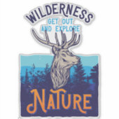 Wilderness Elk stap uit en onderzoek Natuur Sticker (Voorkant)