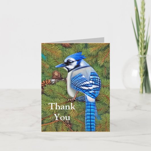Wilderness Evergreen Blue Jay Bedankkaart (Voorkant)
