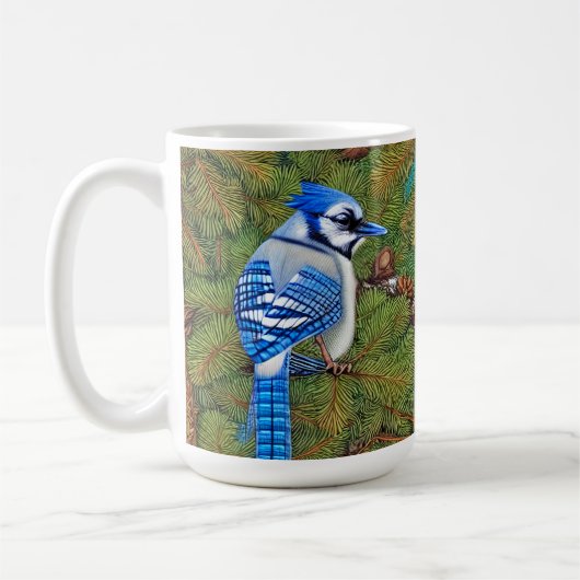 Wilderness Evergreen Blue Jay Koffiemok (Links)