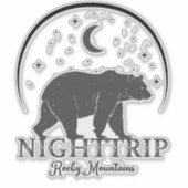 Wilderness Exploration "Nighttime" Rocky Mountain Sticker (Voorkant)
